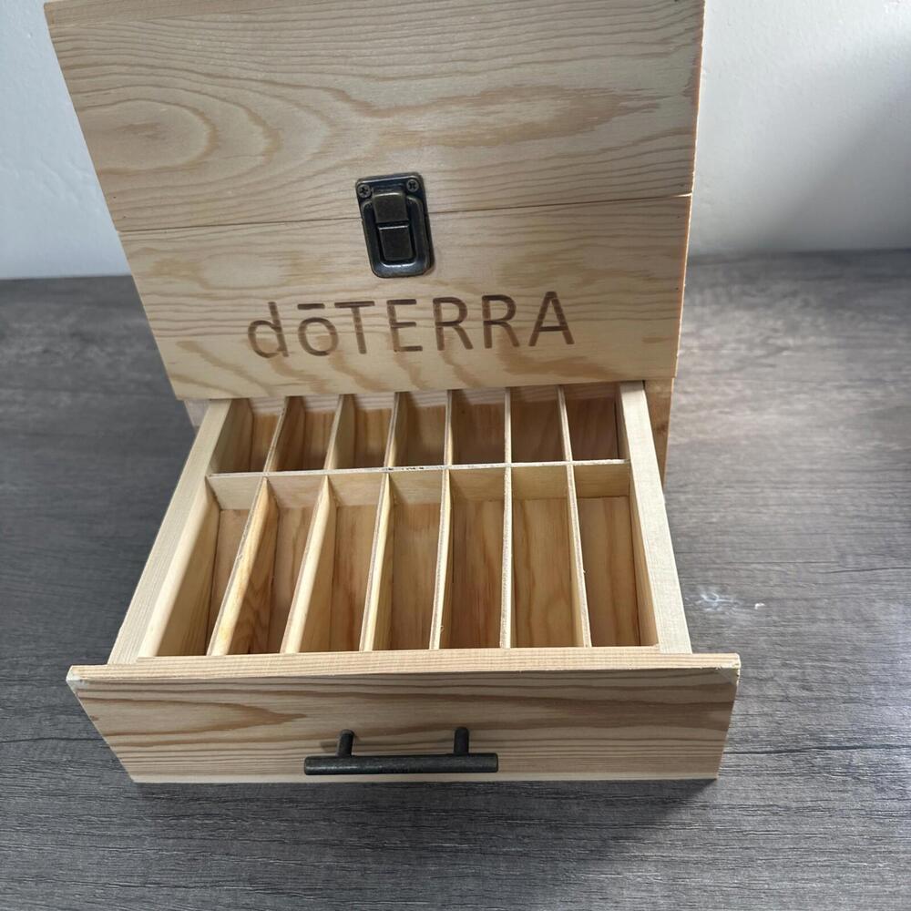 DoTerra Wooden Essential Oil Storage Box For 39 Oils & 14 Roller Bottles - Picture 3 of 4